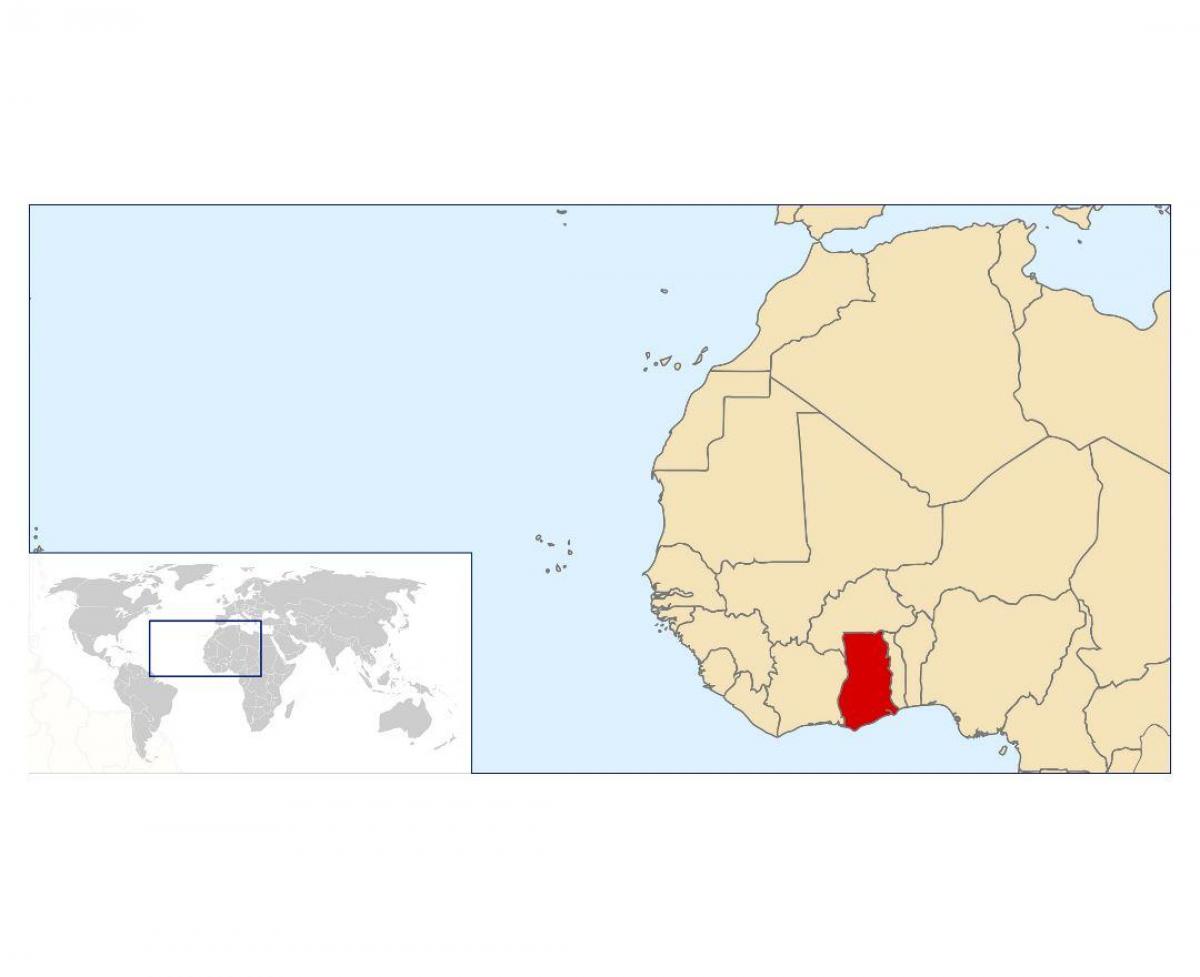 ghana ubicació en el mapa del món
