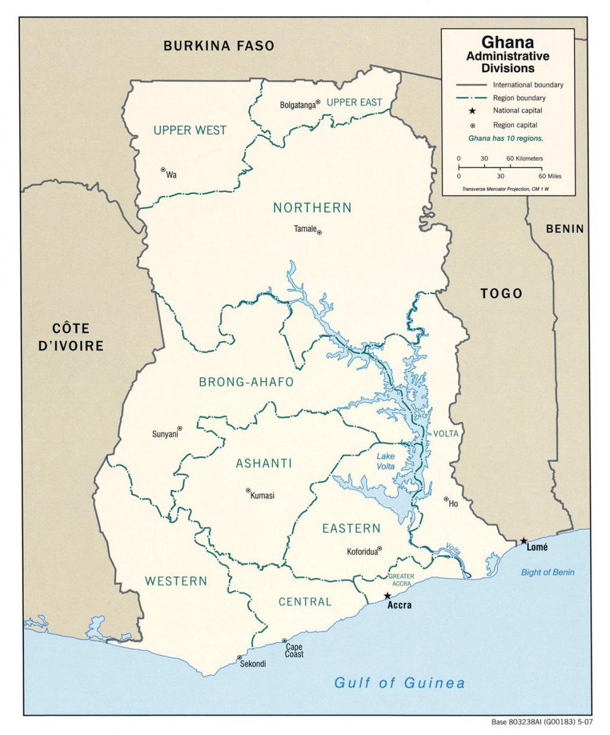 mostra el mapa de ghana