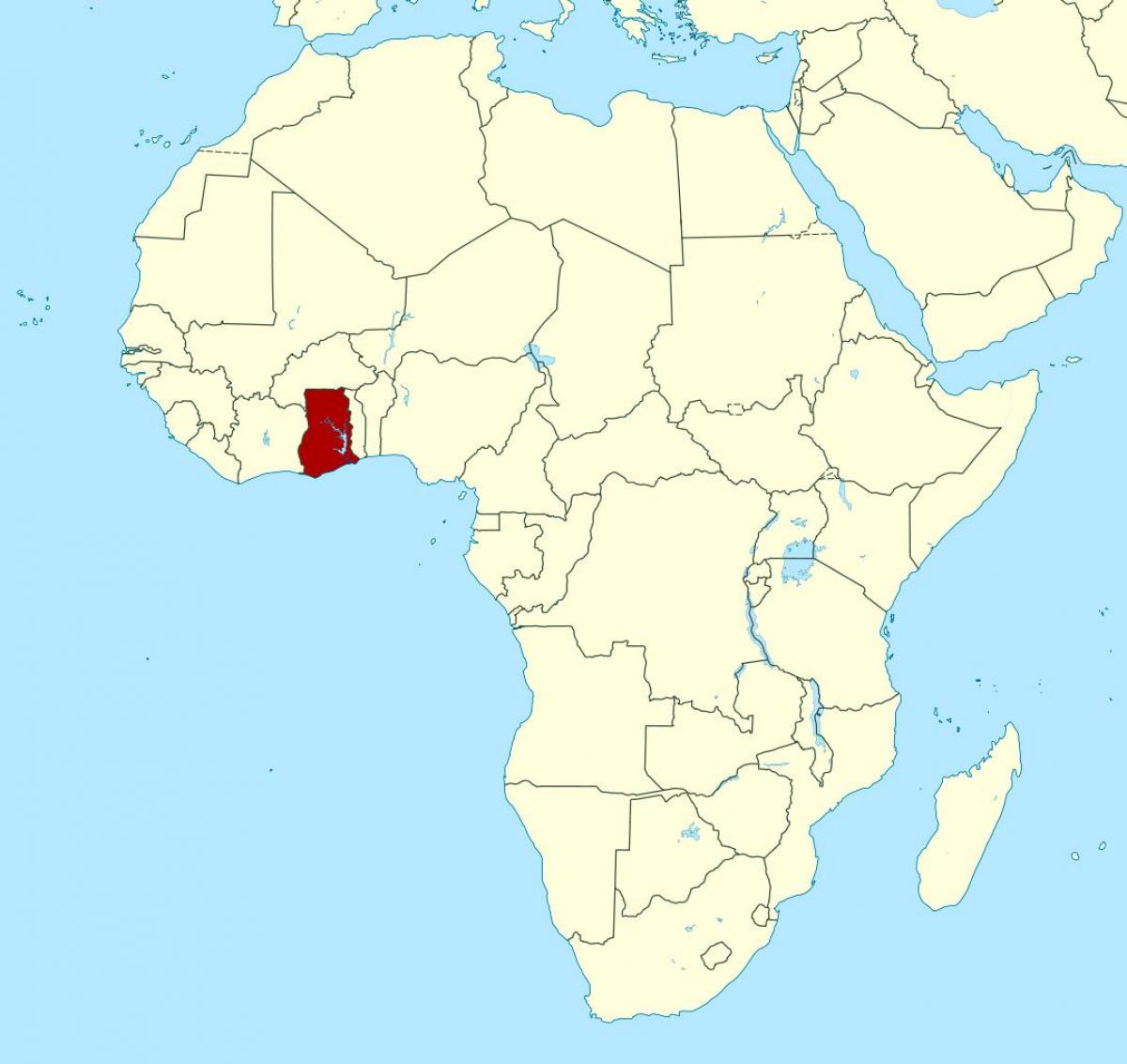 mapa d'àfrica mostrant ghana