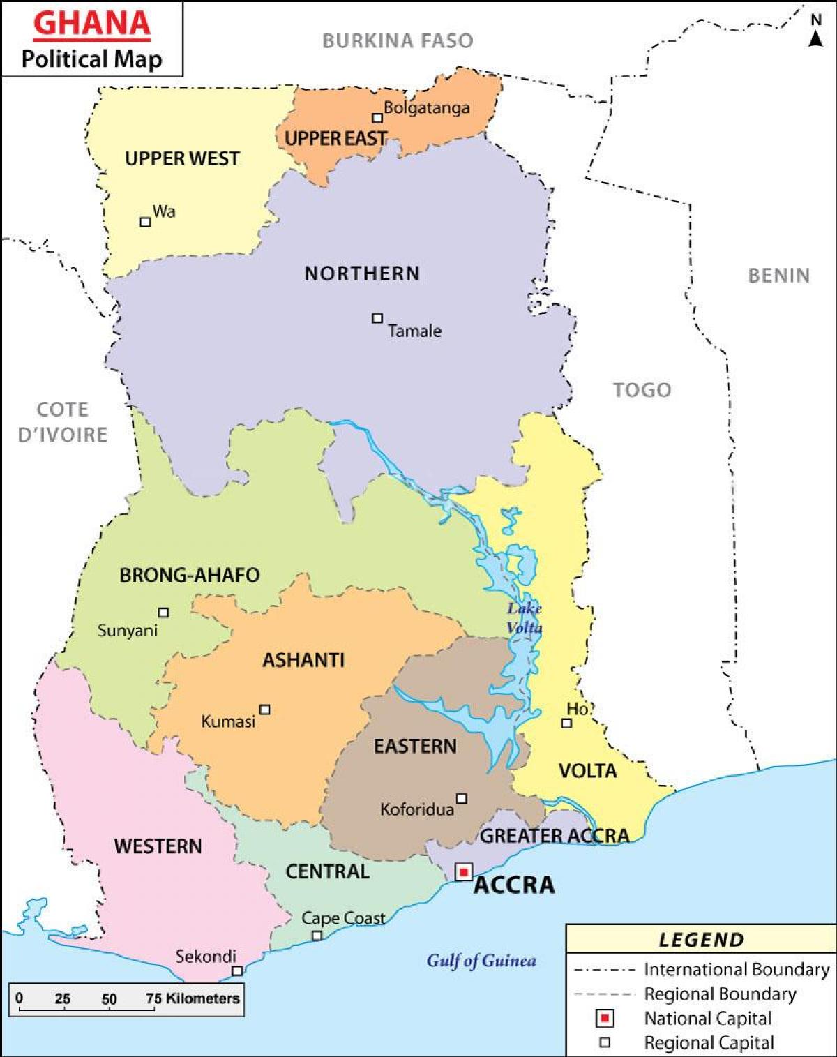 Mapa de política ghana