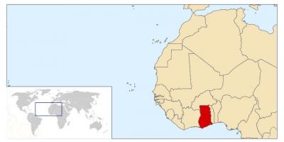 Ghana ubicació en el mapa del món