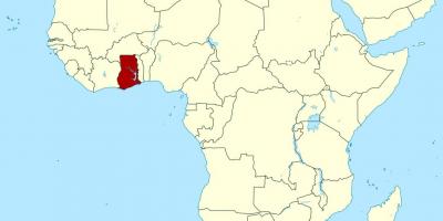 Mapa d'àfrica mostrant ghana