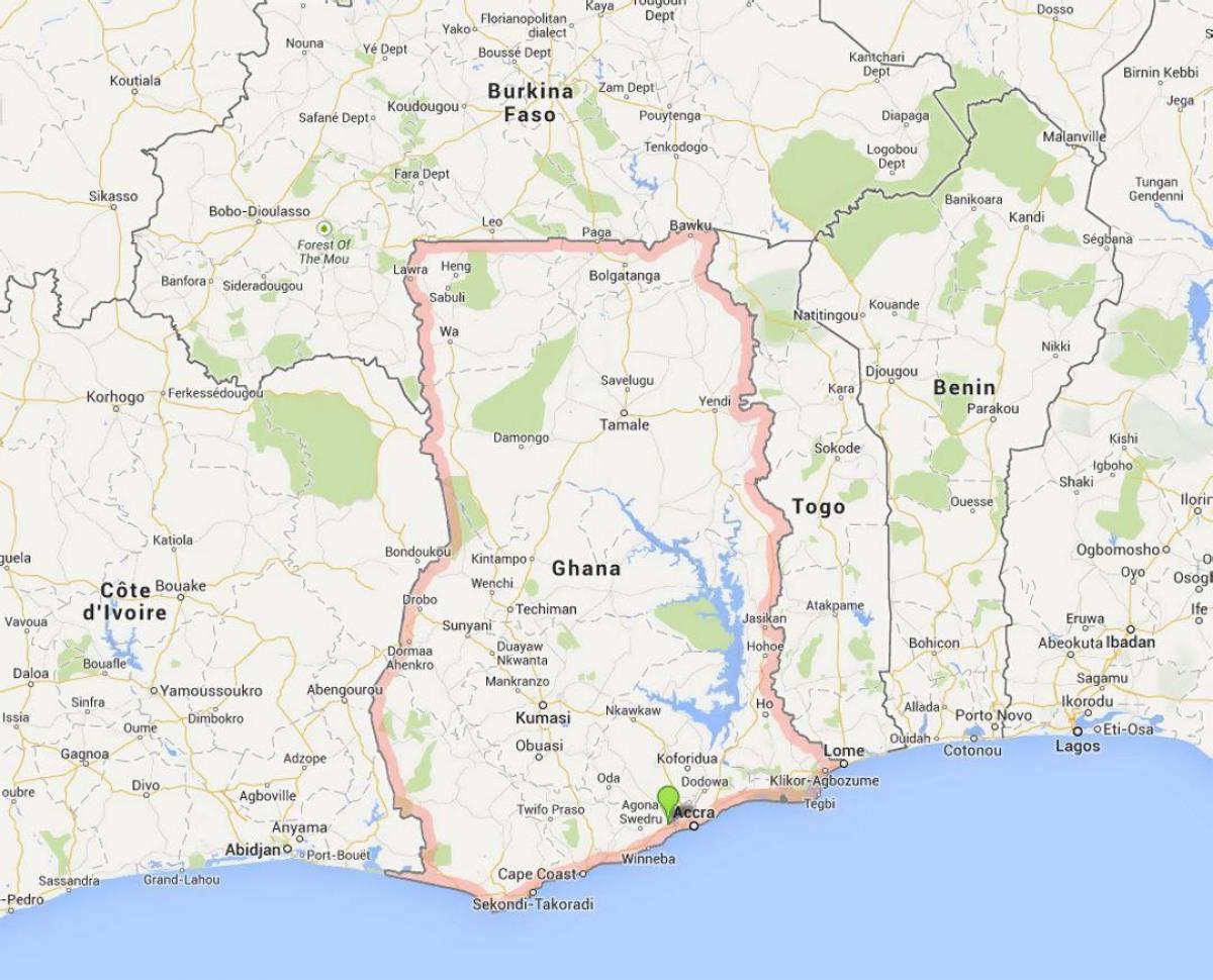 mapa detallat d'accra, ghana